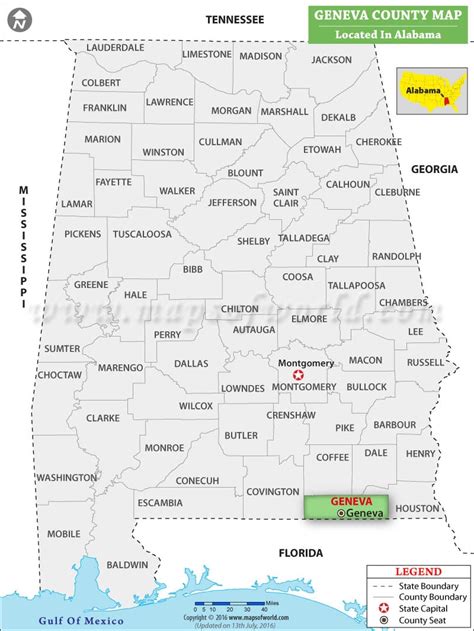 Geneva County Map, Alabama