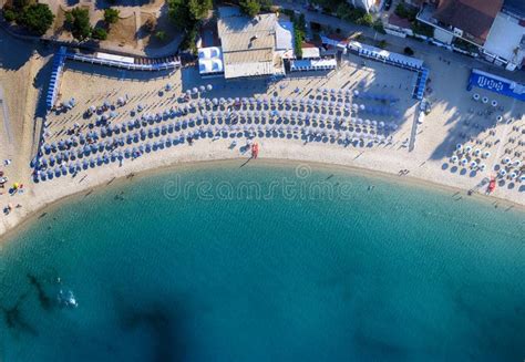 Beautiful Aerial View with Beach and Umbrellas. Holiday Concept Stock ...