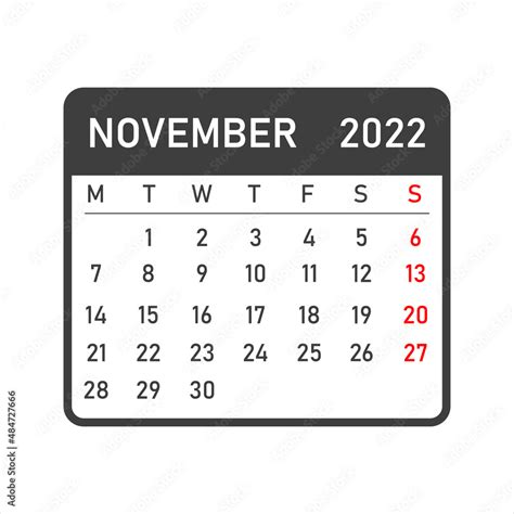 November 2022 calendar icon. November 2022. Glider for November. Time ...