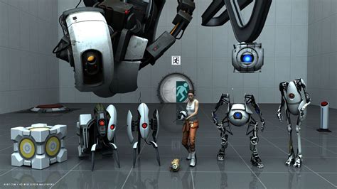 portal 2 game characters hd widescreen wallpaper / games backgrounds