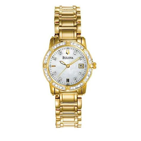 Bulova - Bulova Women's Diamond-Accent Stainless Steel Bracelet Watch ...