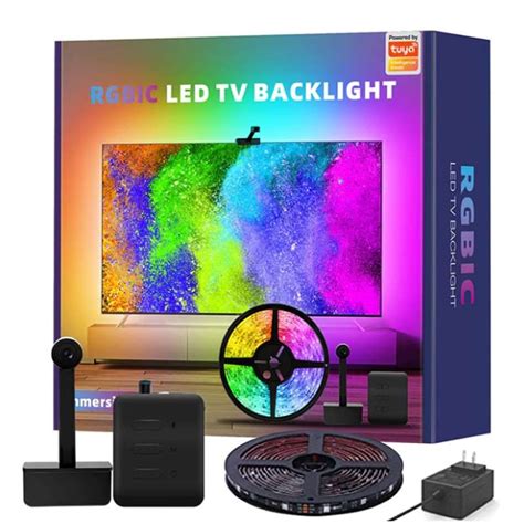 Tuya Smart RGBIC Led TV Backlight Kit with Camera