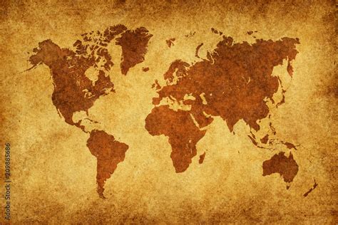 World Map Paper Vintage Stock Photo | Adobe Stock