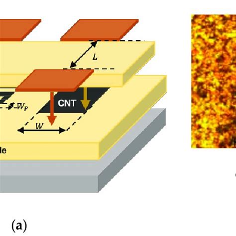 Carbon nanotube sensors. (a) Magnified view of the temperature-moisture ...