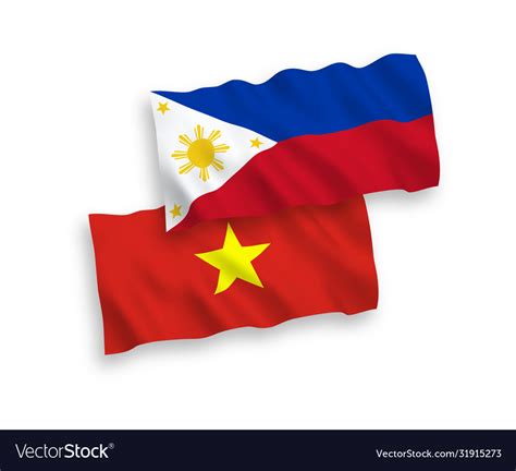 Flags philippines and vietnam on a white Vector Image