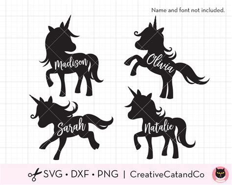 Unicorn Silhouette SVG DXF Cuttable Cute Baby Unicorn | Etsy