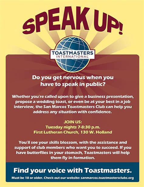 My local Toastmasters group wanted a flyer that they could use to ...