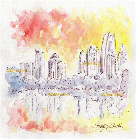 Atlanta skyline art by cityscape artist Stephen F. Condren