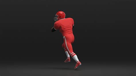 Black Man American Football Player Red Uniform Running The Ball 3D Model $189 - .3ds .blend .c4d ...