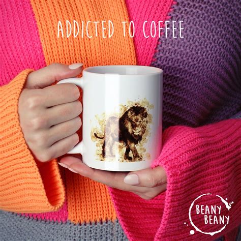 Lion Face Fierce Lion Mugs Animal Coffee Mugs Animal | Etsy