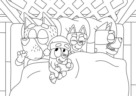 Printable Bluey Family Colouring Pages