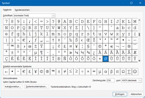 Word/LibreOffice: Durchmesser- oder Durchschnittszeichen - pctipp.ch