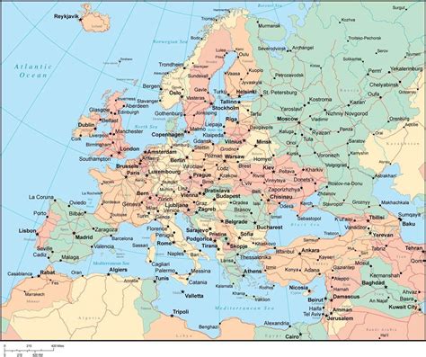 Europe Map With Cities And Countries - Living Room Design 2020