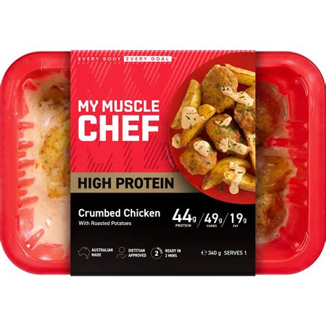 My Muscle Chef Crumbed Chicken Roasted Potatoes Chilled Meal 340g | Woolworths