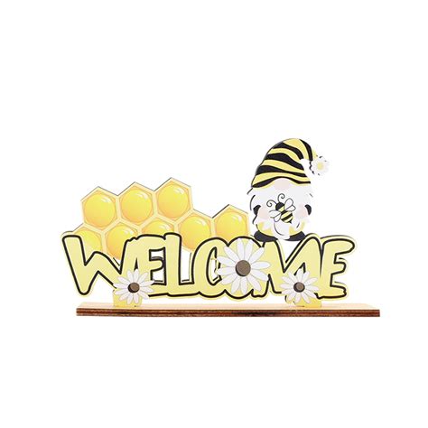 Tantouec Spring Decorations for Home, Festival Table Top Wooden Pastorals Craft Goblin Honeycomb ...