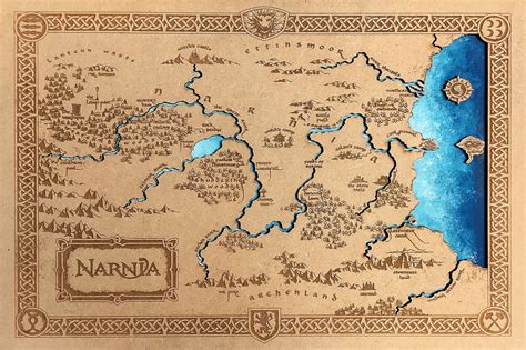 Narnia wood map gift for her Narnia map Narnia custom | Etsy