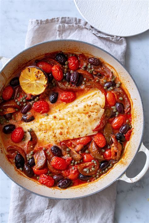 Salted Cod with Tomatoes, Capers and Olives | Cod fish recipes, Olive recipes, Fish recipes