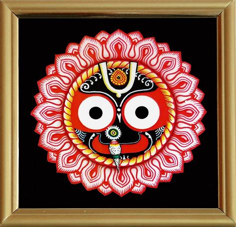 Face of Lord Jagannath - Framed Table Top | Indian art paintings, Folk ...