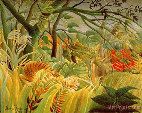 Henri Rousseau Tiger in a Tropical Storm painting - Tiger in a Tropical ...