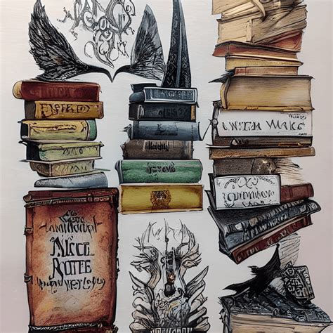 Harry Potter Books Stack Graphic · Creative Fabrica