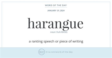 Word of the Day: Harangue | Merriam-Webster