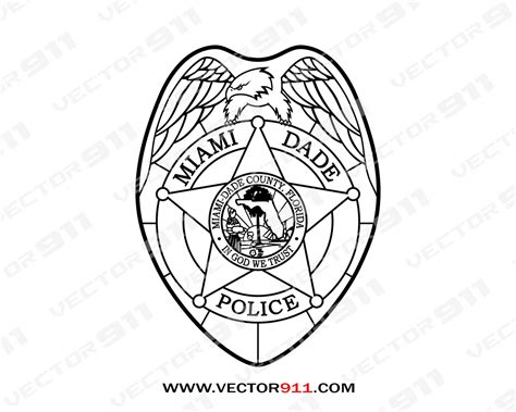 Miami Dade County Florida Police Department Badge - Vector911 Digital ...