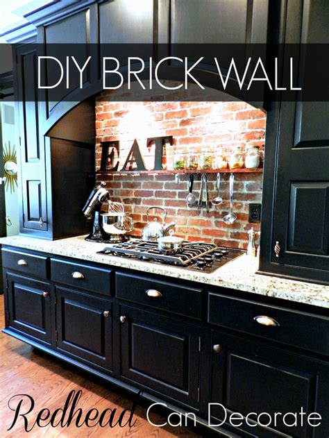 DIY Brick Backsplash - Redhead Can Decorate