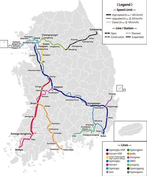 Korean Rail Line Map - Smoke Tree Manor