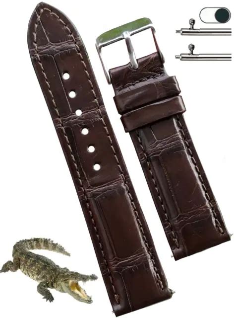 19MM BROWN ROLEX Leather Watch Band Genuine Alligator Crocodile Watch ...