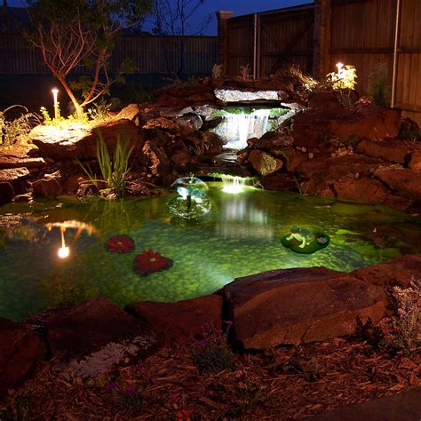 Algreen Pond Kit with Solar Lighting | Pond lights, Pond kits, Ponds backyard