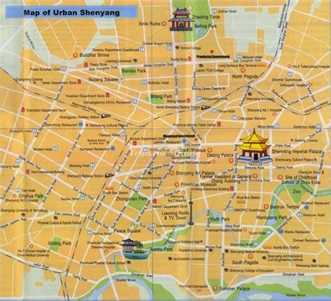 Shenyang China Tourist Map - Maps of Shenyang