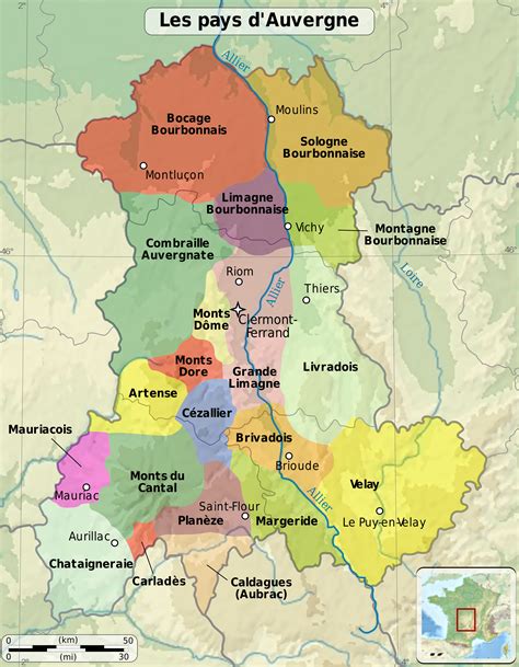 Constitutions of Clarendon: Map of Auvergne