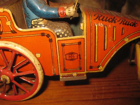 Antigo brinquedo lata moto G&K GREPPERT&KELCH German tin toy trik motorcycle 1920 | Loy Antiques