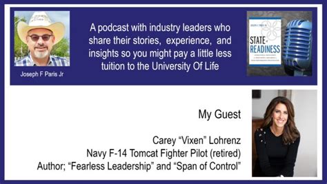 State of Readiness; Carey "Vixen" Lohrenz, US Navy F-14 Fighter Pilot and Author - Operational ...