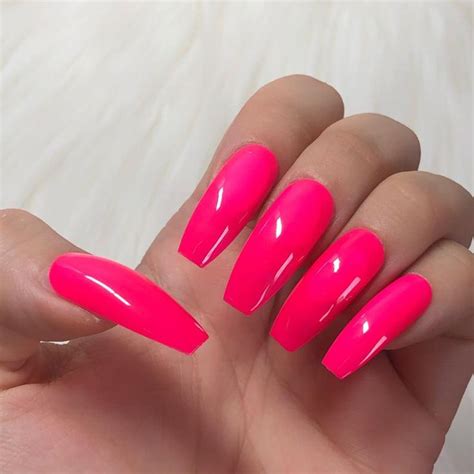 Neon Hot Pink Hand Painted Press On Gel Nails Pink | Etsy in 2021 | Pink nails, Gel nails, Nails