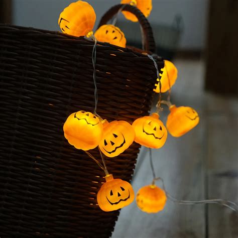 1M 2M 3M Battery Operated Halloween Pumpkin led string lights Halloween Holiday Christmas Party ...