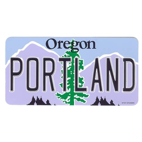 Portland, Oregon License Plate Sticker | Stickers & More | Made In ...