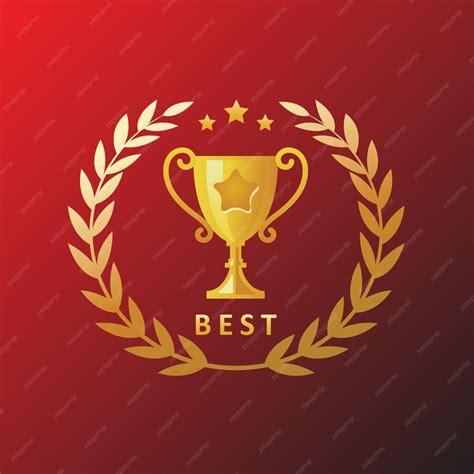 Premium Vector | Gold trophy icon with gold laurel wreath vector ...