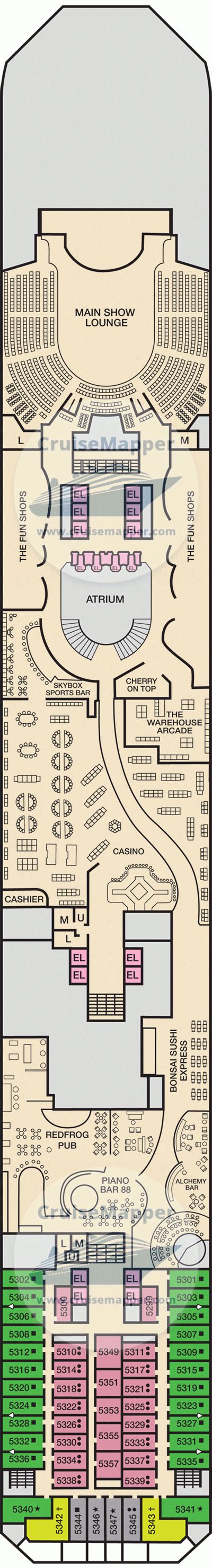 Carnival Sunrise deck 5 plan | CruiseMapper