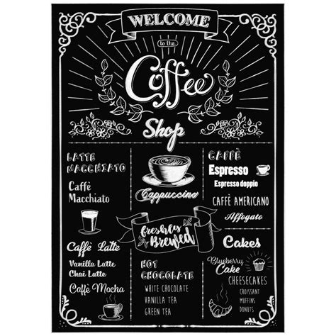 Coffeeshop Wall Sticker | Chalkboard lettering, Coffee shop, Coffee shop menu