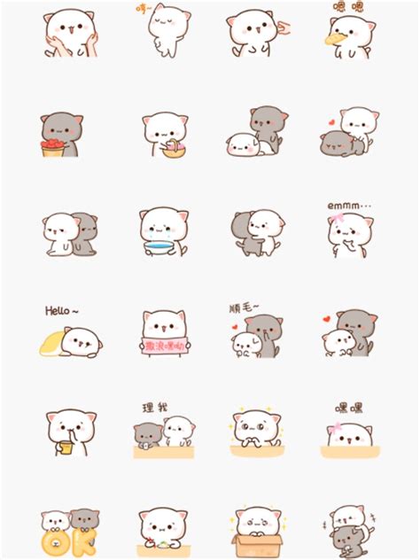 "peach and goma Cat " Sticker for Sale by kpopcutestyle | Redbubble