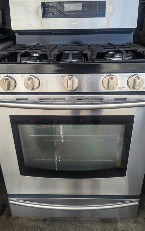 30" SAMSUNG 5 BURNER GAS RANGE W/ CONVENTION OVEN STAINLESS STEEL ...