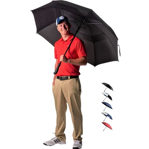 Athletico 68 Inch Automatic Open Golf Umbrella - Extra Large Double Canopy Umbrella is Windproof ...