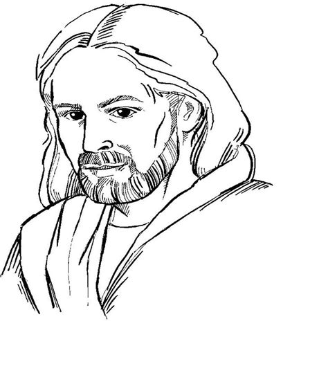 Jesus Cartoon Drawing Sketch Coloring Page