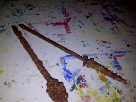 our attempt at the wand making tutorial at http://browse.deviantart.com/artisan/?q=tutorial ...