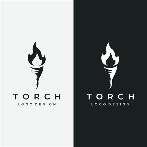 Minimalist liberty torch Logo template design. Torch with simple shape ...