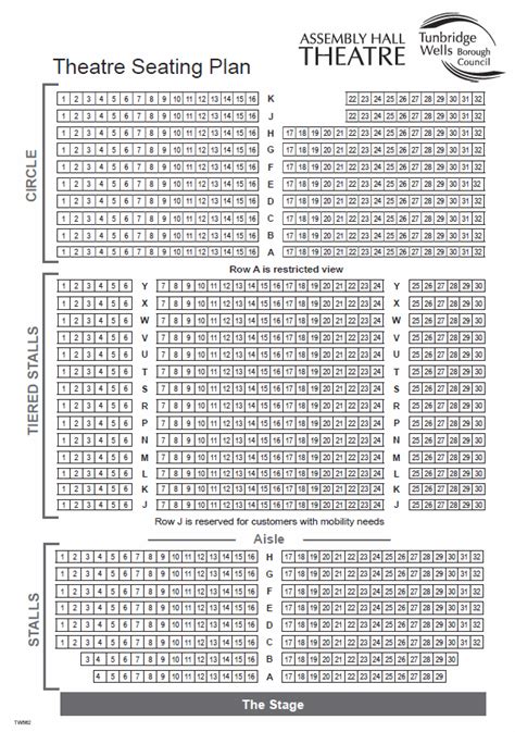 Assembly Hall Theatre, Tunbridge Wells | Seating Plan, view the seating chart for the Assembly ...