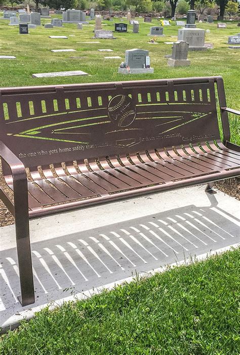 Baseball Themed Cemetery Bench | Memorial benches, Lasercut design ...