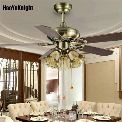 Ceiling Fans 42 inch Fan Lights Restaurant Bedroom Ceiling Fan with Light Lamp Antique European ...