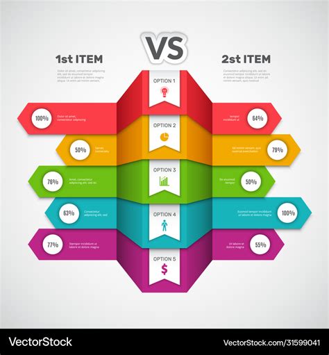 Comparison infographic business chart with choice Vector Image